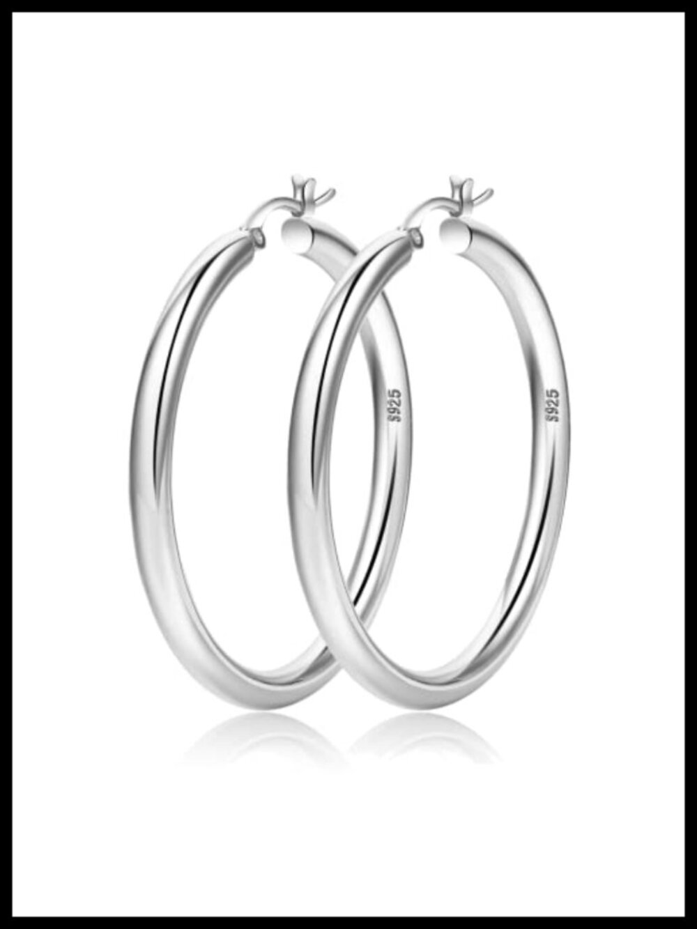 Chunky Gold Hoop Earrings Sterling Silver Post Lightweight Hypoallergenic